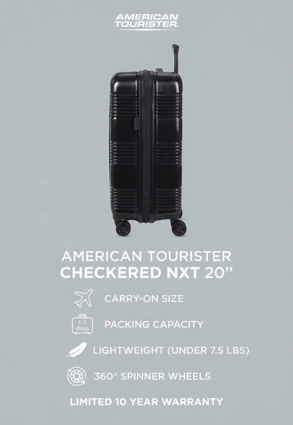 Maleta American Tourister Carry-On ‘CHEKERED’ 3 COLORES