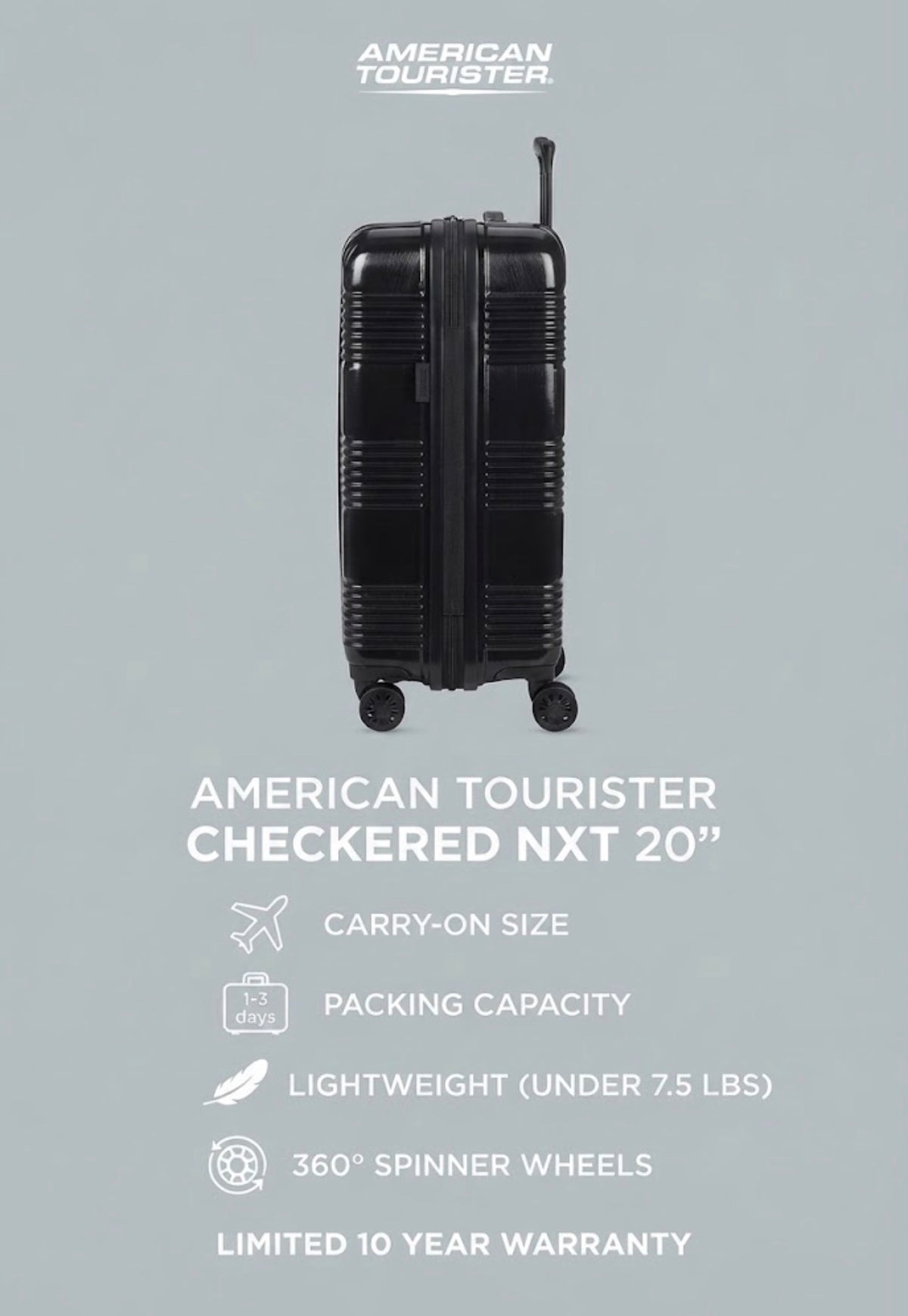 Maleta American Tourister Carry-On ‘CHEKERED’ 3 COLORES
